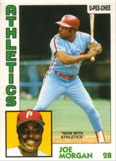 1984 O-Pee-Chee Baseball Cards 210     Joe Morgan#{Now with Athletics